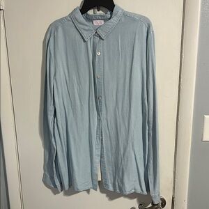 Pink Lily Soft Blue Casual Button Down Shirt